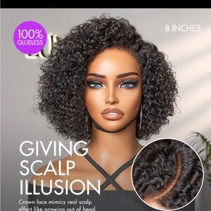 Luv Me Natural Curly Pre Cut Lace Wig - Black